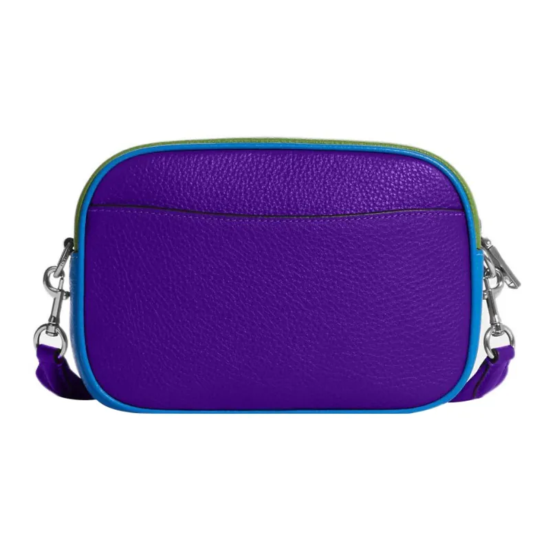 COACH Jamie Refined Pebble Leather Camera Bag Shoulder Bag Crossbody Bag Medium Size Women's Purple-1