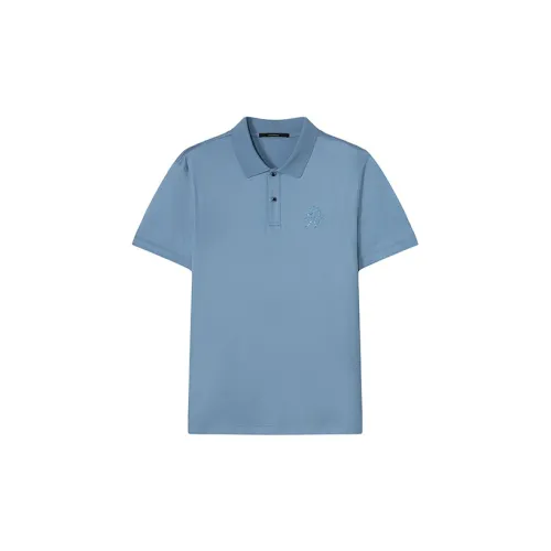 DAVID NAMAN Polo Shirts Men Blue