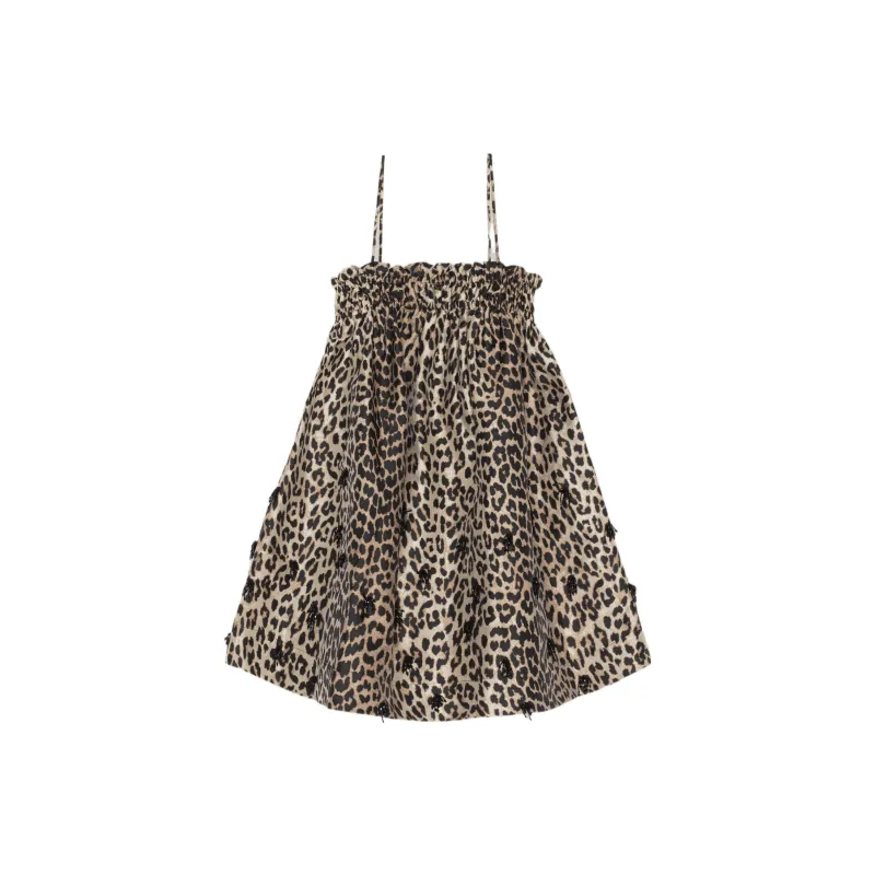 GANNI Sleeveless Dresses Women's Brown-1