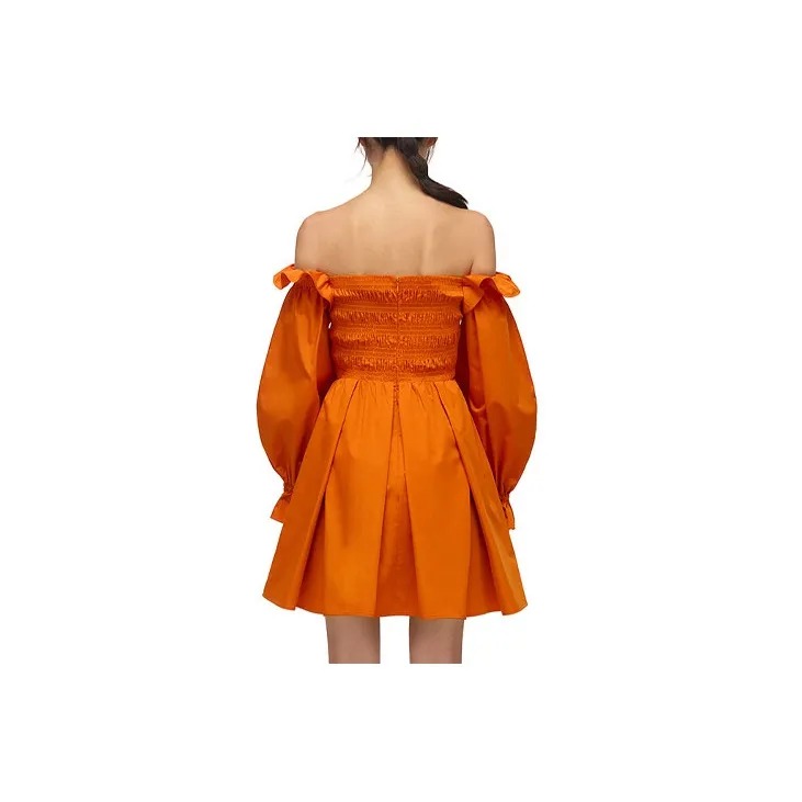 Self-portrait FW21 Long-Sleeved Dresses Women's Papaya Orange-1