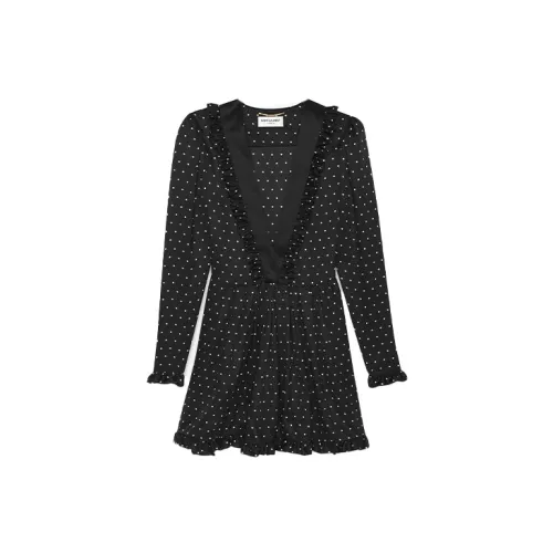 SAINT LAURENT Long-Sleeved Dresses Women's Black