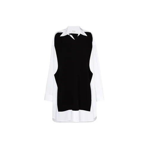 Maison Margiela Long-Sleeved Dresses Women's Black/White