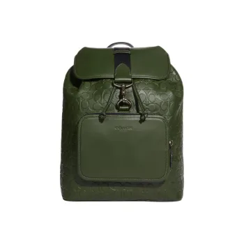 COACH Sullivan Calfskin Backpack Large Size Men's Green
