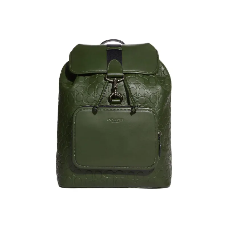 COACH Sullivan Calfskin Backpack Large Size Men's Green-0