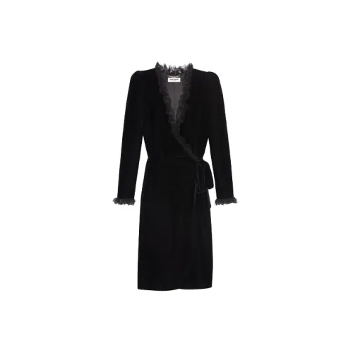 SAINT LAURENT Long-Sleeved Dresses Women's Black