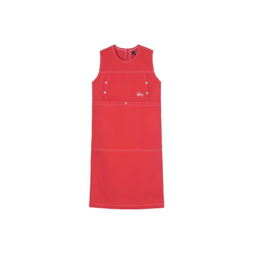 Stussy Sleeveless Dresses Women's Red