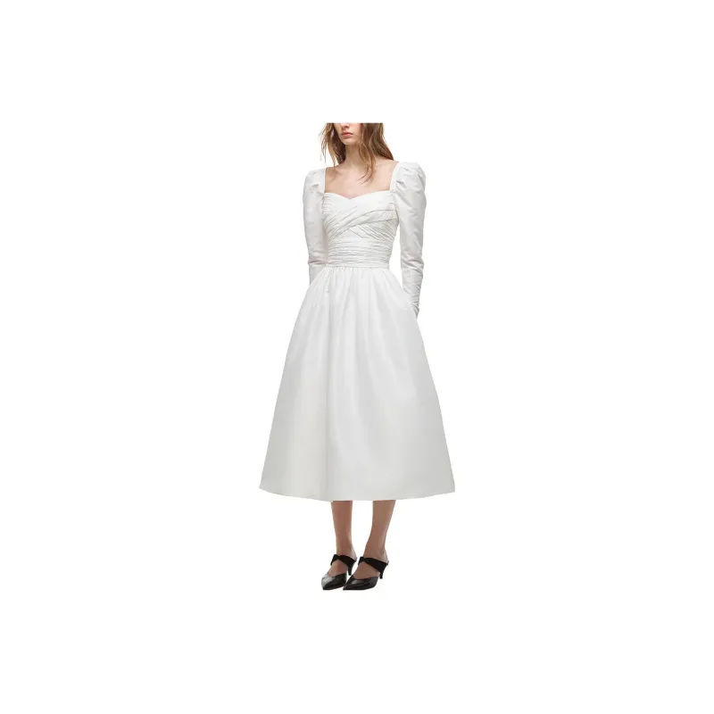 Self portrait Long Sleeved Dresses Women's White-2