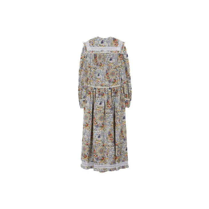 EENK Long-Sleeved Dresses Women's Lavender-1