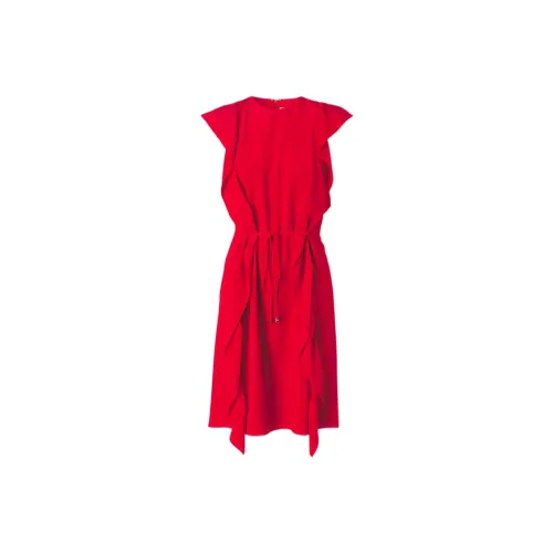 Burberry Sleeveless Dresses Women's Bright Red