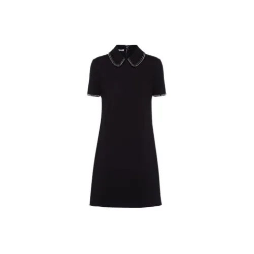 MIU MIU Short-Sleeved Dresses Women's Black