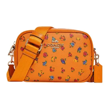 COACH Jamie Smooth Leather Camera Bag, Shoulder Bag, Crossbody Bag Small Size Women's Orange