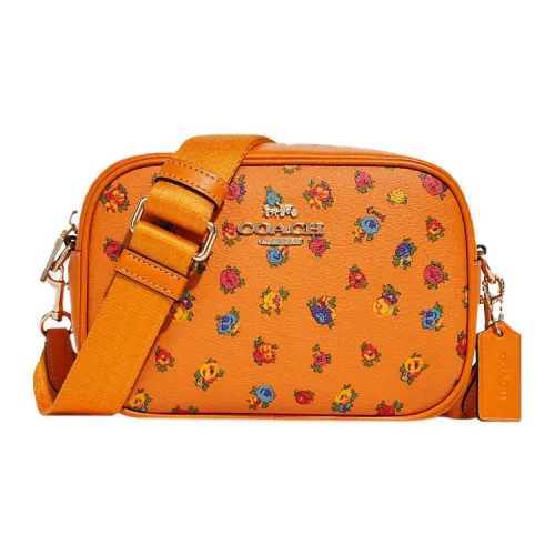 COACH Jamie Smooth Leather Camera Bag, Shoulder Bag, Crossbody Bag Small Size Women's Orange