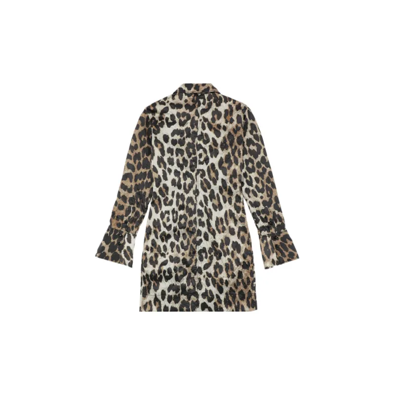 GANNI Long-Sleeved Dresses Women's Brown-1