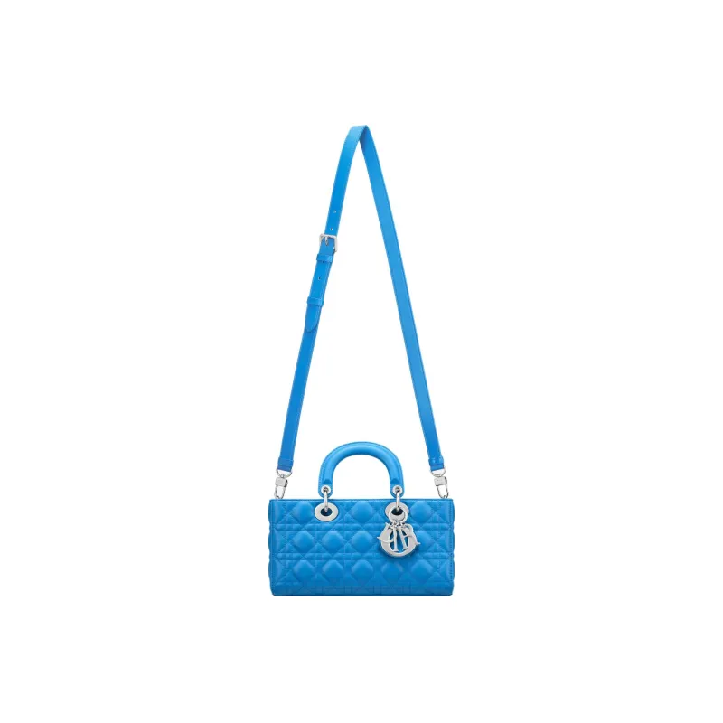 DIOR Lady D JOY Sheepskin Princess Diana Bag Clutch Shoulder Bag Crossbody Bag Handbag Women's Bright Blue-4