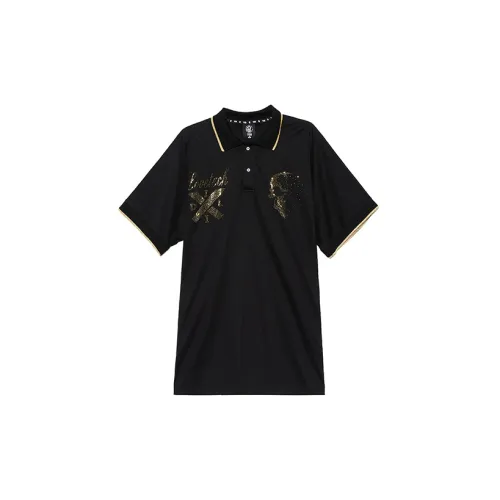 TCH Short-Sleeved Dresses Women's Black Base With Gold Logo