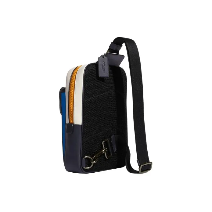 COACH Track Smooth Leather Shoulder Bag Crossbody Bag Small Size Men's Multicolor-1