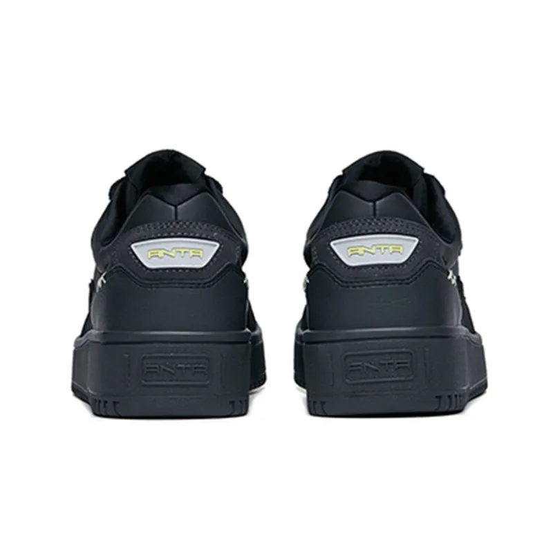 Anta Life Collection Lightweight And Wear resistant Low Top Skateboard Shoes Men's Black Gray Silver-4