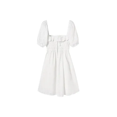 SEENFAAN Short-Sleeved Dresses Women's White Daydream White