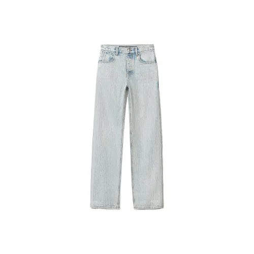 Alexander Wang Jeans Women's Egg Stone Pattern Bleached White