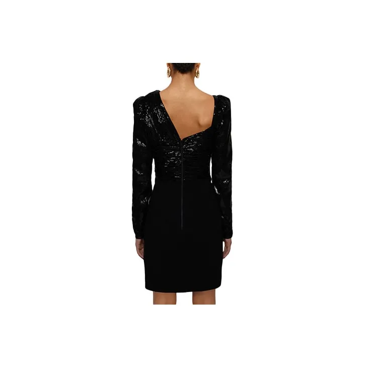 Self portrait SS22 Long Sleeved Dresses Women's Classic Black-0