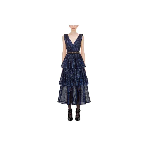 Self-portrait Slip Dresses Women's Midnight Blue