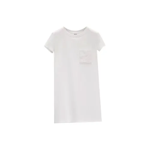 HERMES Short-Sleeved Dresses Women's White