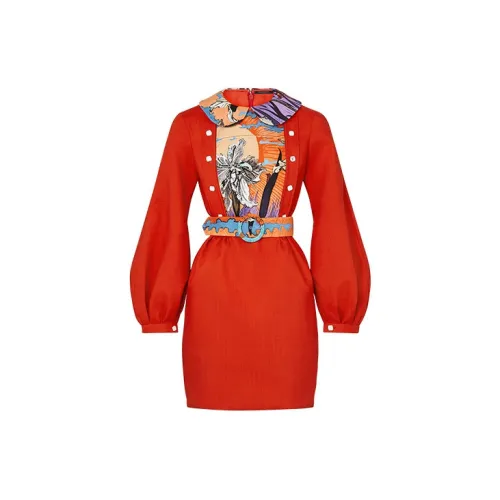 LOUIS VUITTON New Quarterly Products Of LV Long-Sleeved Dresses Women's Red