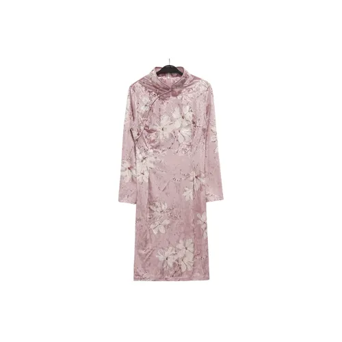 JK&JS Long-Sleeved Dresses Women's Nude Pink