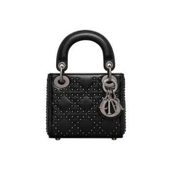 DIOR Lady Dior Sheepskin DaiFeng Bag One Shoulder Handbag Mini Women's Black