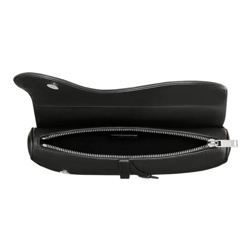 DIOR SaddleCD Diamond Grained Calfskin Crossbody Bag Fanny Pack Shoulder Bag Chest Bag Men's Black-3