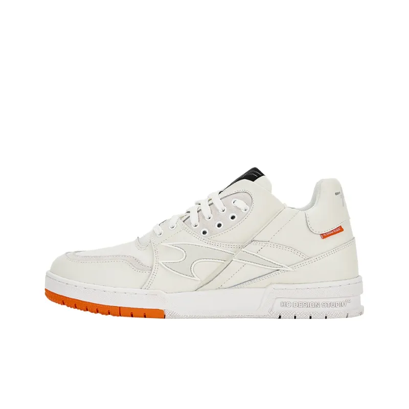 HARSH AND CRUEL Low Top Skateboard Shoes Unisex White Orange-0