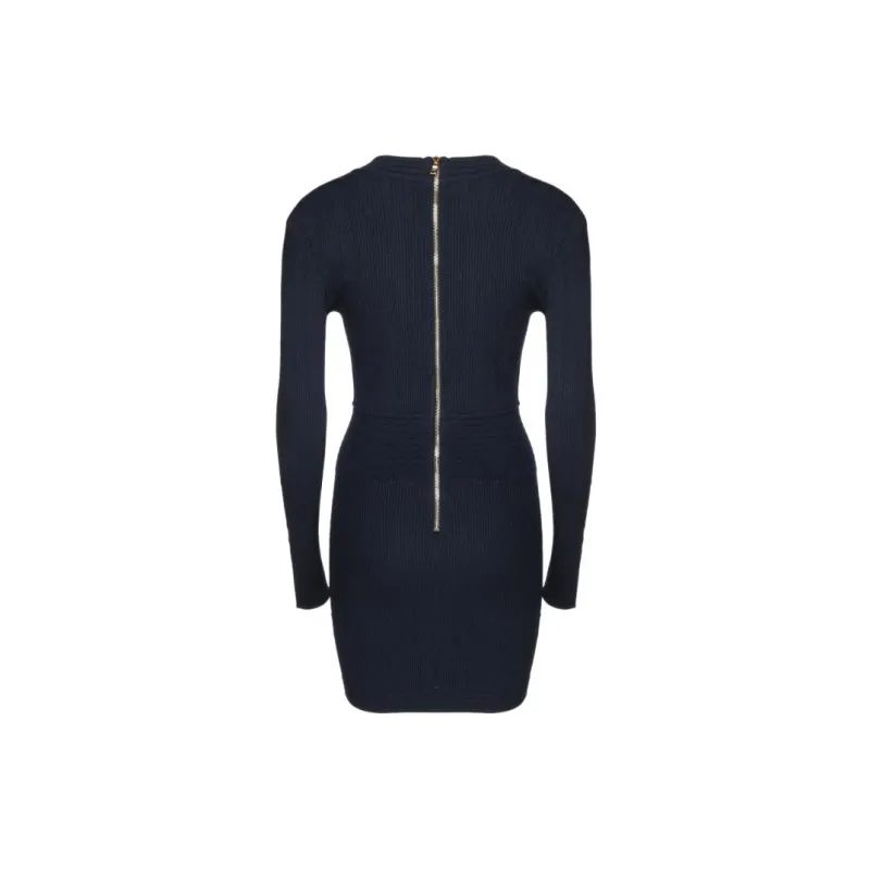 BALMAIN Long-Sleeved Dresses Women's Blue-1