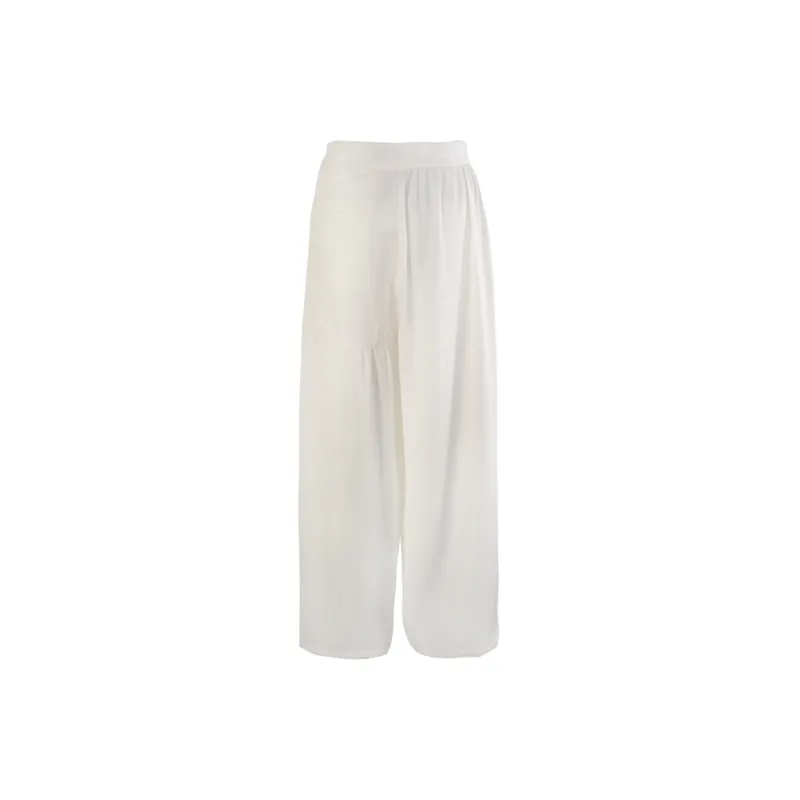 CLOUD SEASON Wide Leg Casual Pants Women's White-1