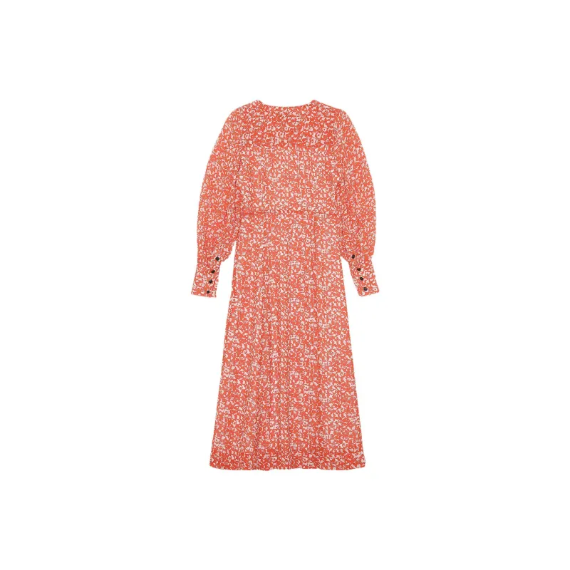 GANNI Long-Sleeved Dresses Women's Orange-1