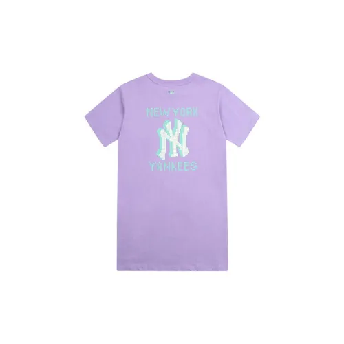 MLB New York Yankees Short-Sleeved Dresses Women's Blue Purple