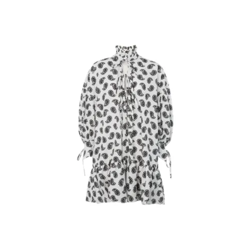 MSGM Long-Sleeved Dresses Women's White/Black