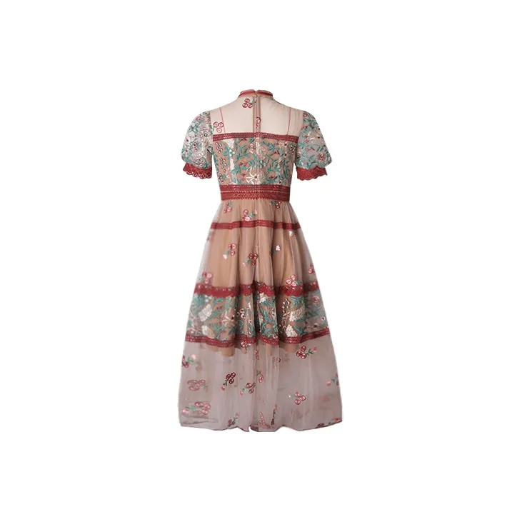 JINYE ORIENTAL Short Sleeved Dresses Women's Magenta-1