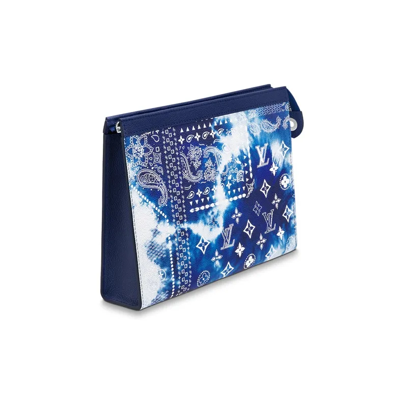 LOUIS VUITTON Pochette Voyage Mm Monogram Bandana Bleached Blue-1
