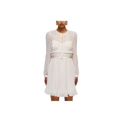 Self-portrait Long-Sleeved Dresses Women's Ivory White