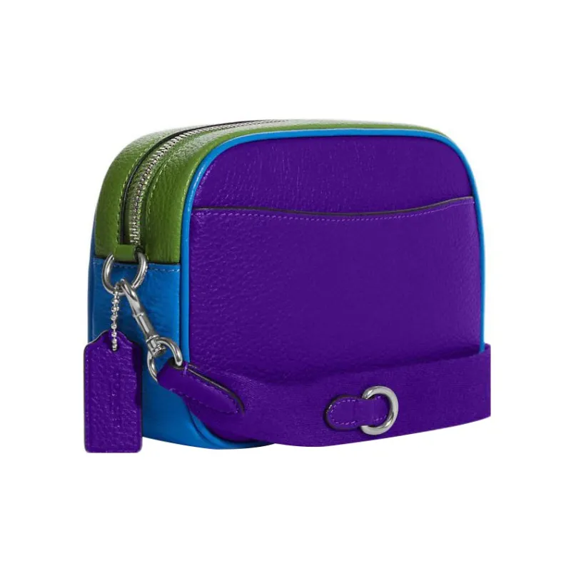 COACH Jamie Refined Pebble Leather Camera Bag Shoulder Bag Crossbody Bag Medium Size Women's Purple-2