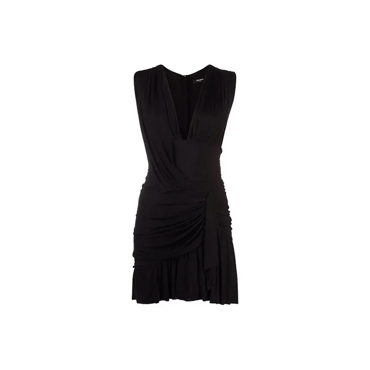 BALMAIN SS21 Sleeveless Dress Women's Black-0