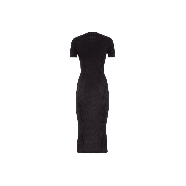 FENDI X Skims Velvet Knit Midi Dress Black Cheap Rcj Jordan Outlet