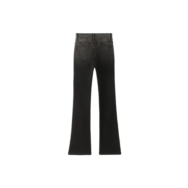 MITUAN Flared Pants Jeans Women's Black-1