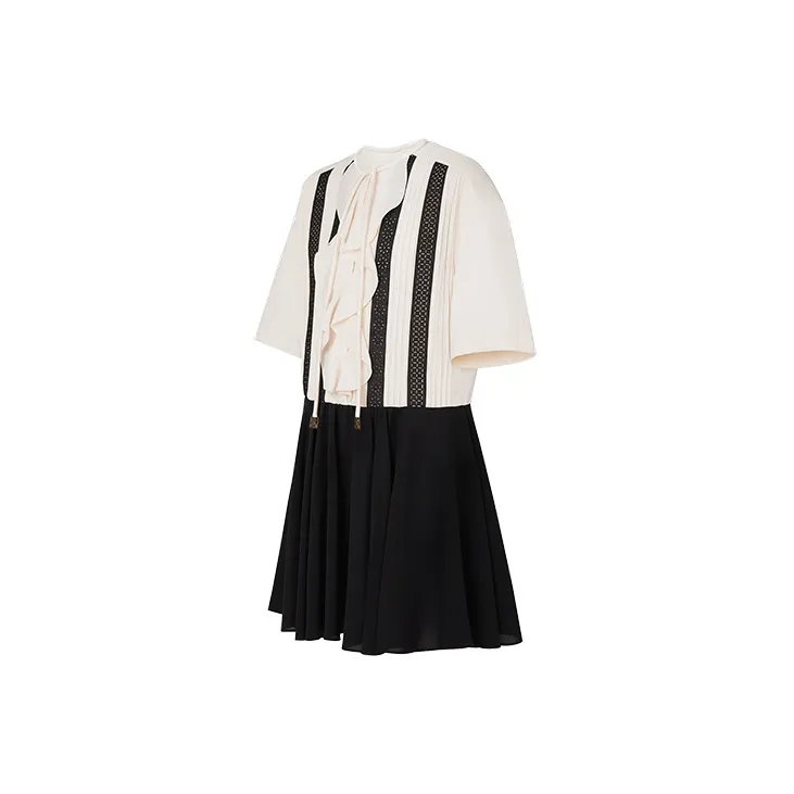 LOUIS VUITTON Short Sleeved Dress Women's Black-2