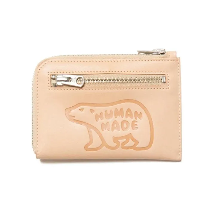 HUMAN MADE Cow Leather Coin Purse Wallet Women's Beige Yellow-2