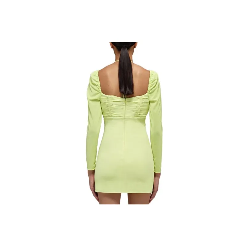 Self portrait SS22 Long Sleeved Dresses Women's Lemon-1