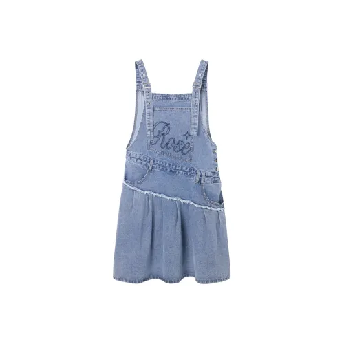 SEENFAAN Sleeveless Dresses Women's Denim Blue