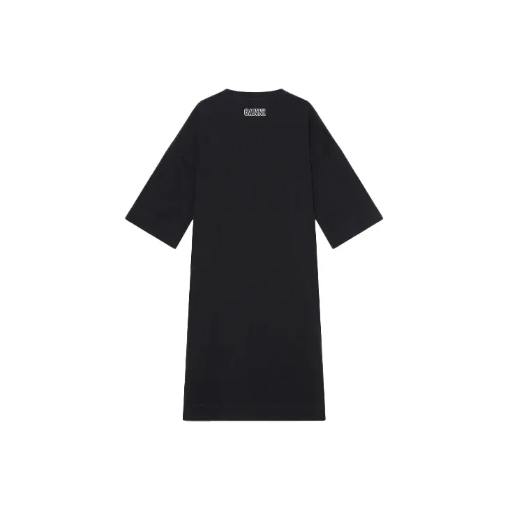 GANNI Relaxed T Shirt Dress 'Black'-1