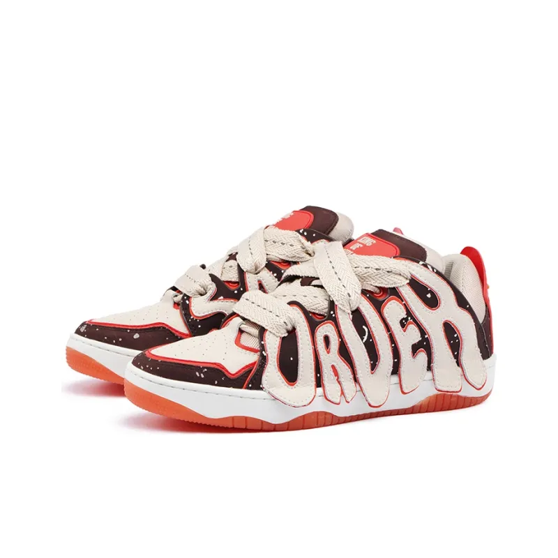 S45 x OLD ORDER Skater 001 Og Sneaker Series Skateboard Shoes Unisex Brown Orange Special Shoe Box Style-3