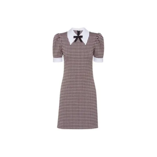 MIU MIU Short-Sleeved Dresses Women's Brown